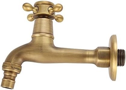 Grifo Clásico Europeo de La Piscina de La Fregona Montado En La Pared Solo Mango Cruzado Latón Sólido Vintage Aceite Antiguo Frotado Grifo de Agua Elegante Lujo Liso Grifo de Fregadero de Control(#1)