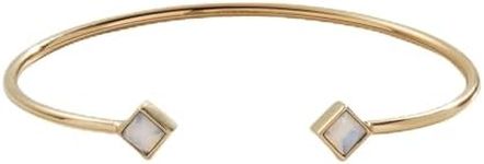 Alex and Ani AA765623SG,Square Flex Cuff,Shiny Gold,White, Bracelets, One Size, Brass, No Gemstone