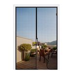 MAGZO Screen Door Magnets 38 x 82, Durable Fiberglass Door Mesh with Full Frame Hook&Loop for Entry Door Fits Door Size up to 38"x82" Max-Black