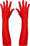 Skeleteen Red Satin Opera Gloves - Roaring 20's Fancy Flapper Elbow Gloves - 1 Pair