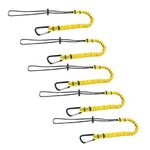 Tool Lanyard, Safety Tool Leash Retractable Bungee Cord with Carabiner Clip and Adjustable Loop End, Quick Release Shock Absorbing, 15 Ib Working Limit Fall Protection Equipment (5, 23.5 Inch（Short）)