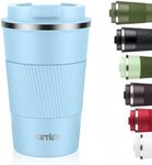 KETIEE Travel Coffee Mug 12oz: Insulated Coffee Cup with Leakproof Lid, Coffee Tumbler, Reusable Coffee Cups with Seal Lid, Vacuum Stainless Steel Coffee Mug to Go for Hot/Ice Coffee Tea (Sky Blue)