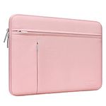 MOSISO Laptop Sleeve Compatible with MacBook Air/Pro, 13-13.3 inch Notebook, Compatible with MacBook Pro 14 inch 2023-2021 A2779 M2 A2442 M1, Polyester Bag with Front Horizontal&Vertical Pockets, Pink