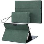 HYZUO Protective Case Cover for Surface Pro 10 Business 2024, Surface Pro 9 2022, Multi-Angle Viewing Folio Stand with Stylus Holder, Compatible with Type Cover Keyboard, with Pouch, Midnight Green