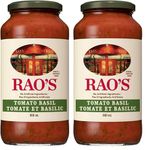 Rao's Homemade Tomato Basil Sauce | Slow-Simmered Italian Pasta Sauce | No Added Sugar | Keto Friendly | 100% Italian Tomatoes, Fresh Basil & Garlic | 660g (Pack of 2)
