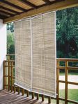 Natural Bamboo Roll-Up Window Shade Blind | Light Filtering Bamboo Chick Curtain with Adjustable Rope | Eco-Friendly Sun Protection Roller Blind for Window, Balcony, Patio, Office (4ft x 10ft -W x H)