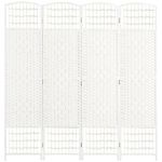 HOMCOM 4 Panel Folding Room Divider, Privacy Screen, Freestanding Paravent Partition Separator for Living Room, Bedroom and Office, 160 x 170cm, White