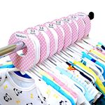 Bloomsworld 8 Baby Wardrobe Dividers, Baby Clothes Hanger Size Dividers from Newborn to Toddler Age, Rose Pink Polka Dots for Boys and Girls