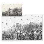 Trees Background Clear Stamps for Card Making and Photo Album Decorations, Tree Birds Clear Stamp Wild Goose Forest Rubber Stamps Seal for DIY Scrapbooking