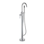 VALAZ Chrome Free Bath Tap | Single-Lever Tap, Hot and Cold Water Mixer, Water Saving | Easy and Quick Installation | Stainless Steel, Round Swan Neck, Ebro Series