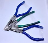 Crafteez Silk Thread Jewellery Making Pliers Combo Flat, Round and Side Cutter Nose Plier - Pack of 3 Pieces (Multicolor)