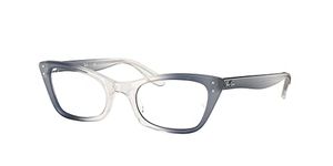 Ray-Ban RX5499 Lady Burbank Eyeglass Frames, Transparent Blue/Demo Lens, 49 mm
