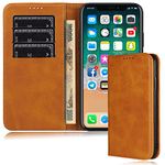 iPhone 11 Pro Max Wallet Case with Card Holder Slot FROLAN Premium PU Leather Strong Magnetic Flip Folio Kickstand Drop Protection Shockproof Cover for iPhone 11 Pro Max 6.5 inch (Light Brown)