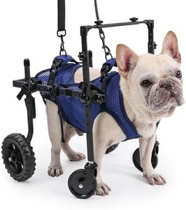 Duuclume 4-Wheel Dog Wheelchair for Disabled & Elderly Dogs,Adjustable Pet Mobility Aids with Handle,Wheelchair Cart for Back/Front Legs Rehabilitation (S)