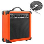 CXLWZ Electric Guitar Amp 20 Watt Amplifier Portable Amp with Headphone Input Gain Powe Including Professional Noise Reduction Cable （Orange）