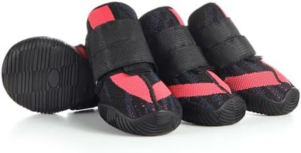 AOKOWN Dog Shoes for Large Dogs, Outdoor Dog Boots & Paw Protectors for Hot Pavement, Winter Snow Hiking, Breathable Dog Booties, Indoor Hardfloors Anti Slip Sole Black Size 9