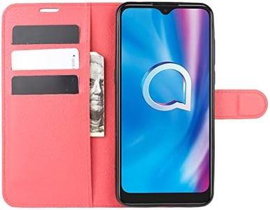 Kezaizhe Flip Case For Alcatel 1S 2020 Wallet PU Leather Magnetic Protective Mobile Phone Case for Alcatel 1V 2020 / 3L 2020 / 3V 2020 Folio Book Cover (Red)