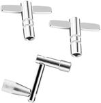 DACUAN Universal Drum Key Tuner, 3 Pack Drum Keys, Chrome-Plated Steel Drum Tuning Key with Continuous Standard Motion Speed key Percussion Hardware Tool