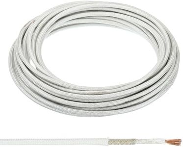 PATIKIL 26.3Ft 13AWG High Temperature Wire, -60-350 Degrees Celsius Mica Glass Fiber Electronic Wire Insulated Heat Resistant Electronical Flexible Cable for Lamp Boiler Heater, White
