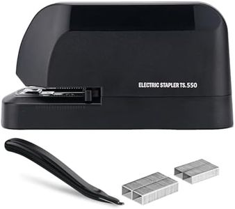 Heavy Duty Electric Stapler Value Pack, 45 Sheet Capacity, Includes 1500 Staples & Staple Remover, No-Jam, Faster Stapling, Automatic Stapler Desktop,AC Adapter Powered (Black)