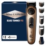 King C. Gillette Beard Trimmer Kit with Precision Selector, 40 Length Settings, Long Lasting Sharp Blades, Adjusting Combs