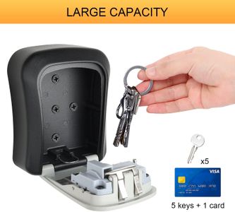 GRIFEMA Wall Mounted Key Safe – Gray Secure Storage Box