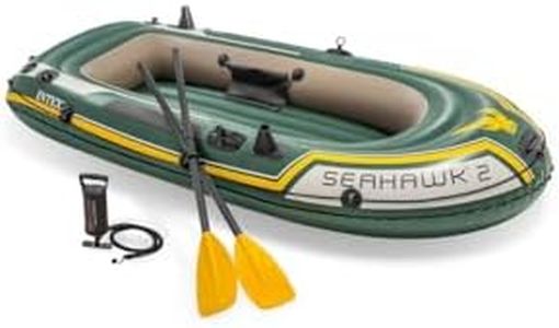 VWretails Seahawk 2, 2 Person Inflatable Boat for Flood Rescue, Adventure, Rafting, Fishing, with Oars & Air Pump (68347)