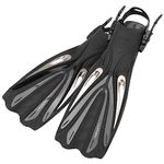 LUXPARD Diving Fins, Powerful and Efficient Diving Fins with Open Heel, Fins for Snorkelling and Freediving with Adjustable Buckles (S/M , 38-42)