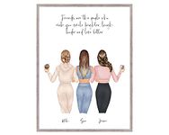 Personalised Gift for a Friend, Best Friends, Custom Friendship Print, Birthday Gift for Her, Letterbox Gift, Friendship Gifts, Unique Keepsake Unframed Print