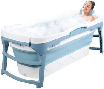 Portable Bathtub for Adult, Large 56' in Folding Bathtub Soaking Bath Tub, Collapsible Tub Collapsible Tub, Ideal for Small Spaces, Ergonomically Designed for the Ultimate Relaxing Soaking Bath