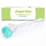 Angel Kiss Derma Roller 1.0mm REAL NEEDLES - 192 Individual Stainless Steel Micro Needles - Dermaroller for Hair Growth for Men and Women - Microneedling Roller for Face Body Beard Scalp Skin Care