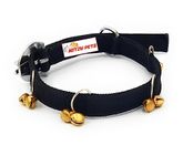 NITZU PETS Nylon Dog Ghungroo Collar with Ghungroo Dog Collar Metal Jingle Bells Dog Bell Collar Pet Bells Collars Loud Dog Bells Puppy Dog Bell Collar (Large, Black)