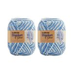 Vardhman Knitting Yarn Baby Blanket Yarn For Crochet,Soft Thick Wool For Knitting,Super Chunky Yarn For Blanket&Ponchos,Art Craft Knitting Wool Yarn,(2 Balls) (2 Balls,Blue Multicolor)