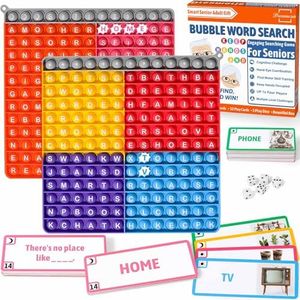 DREAMORIE Bubble Word Search Game for Elderly with Dementia – Dementia Activities for Seniors, Sayings Matching Memory Care Activities for Older Adults, Reusable Fidget Sensory Alzheimers Products
