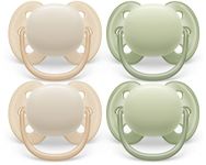 Philips Avent Ultra Soft Pacifier 0-6m, Sand/Pastel Warm Green, 4 pack SCF091/23