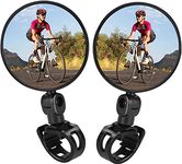 HOJI 2 Pieces Bike Mirror 360 Degree Adjustable Rotatable Handlebar Mirror Wide Angle Bicycle Mirror Cycling Rear View Mirror Shockproof Acrylic Convex Mirror Safe Mirror for Mountain Road Bike