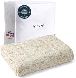 YnM King Size Linen Weighted Blanket for Adults (88x104 Inches, 50 Pounds, Campanula), Exclusive Smallest Compartments with Glass Beads, Extra Heavy Bed Blanket for Two Persons on Queen or King Bed