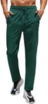 COOFANDY Hiking Pants for Men Lightweight Slim Fit Athletic Running Pants Stretch Golf Pant with Pockets Green