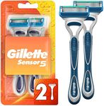 Gillette Sensor5 Men's Disposable Razor, 2 count