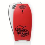 Morey 44 Big Kahuna Bodyboard | Bodyboard for Tall Riders | High Performance Body Board | Durable PE Core Design | Carbon Strength Base (RED)