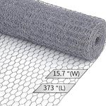 Cymax 10M Chicken Wire Netting,Galvanized Hexagonal Wire Mesh Poultry Net Chicken Fence Netting for Craft Home Use and Vegetables Garden