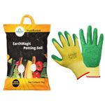 TrustBasket Enriched Organic Earth Magic Potting Soil Mix (5kg) + Heavy Duty Gardening Gloves (Pack of 1)