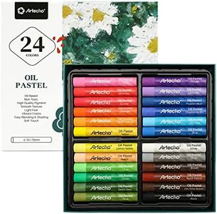 Artecho Oil Pastels Set of 24 Colors, Soft Oil Pastels for Art Painting, Drawing, Blending, Oil Crayons Pastels Art Supplies for Artists, Beginners, Students, Teachers