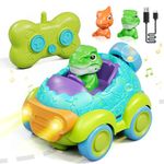 Lehoo Castle Remote Control Cars for Kids, Rechargeable Dinosaur Toys for Toddlers with Lights & Music, Toddler Toys RC Cars, Toys for 2 3 4 Year Old Boys