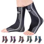 Doc Miller Ankle Brace Compression Sleeves 2 Pack Achilles Tendon Arch Foot Support Ankle Support Socks For Plantar Fasciitis, Arthritis, Sprained Swollen Ankles, Swelling Pain Relief, Tendonitis