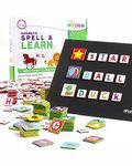 Intelliskills Premium 208 Pieces Magnetic Spell & Learn Board for Kids, 1 Board with 64 Pictures & 144 Magnetic Alphabets, Learning & Educational Activities Toy, Girls, Boys, Brain Games for 4+ Years