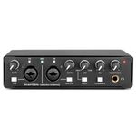 Audio Array AI-04 2x2 Audio Interface | Premium Mic Pre-Amps | 48V Phantom Power Support | 24-bit/192kHz High Fidelity Recording | XLR/MIC/LINE inputs | Plug and Play-No Drivers | Metal Body | Black