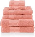 Superior Larissa 100% Cotton, Soft, Extremely Absorbent, Beautiful 6 Piece Towel Set, Coral