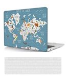 Laptop Hard Shell Case Compatible with MacBook Air 13 inch 2017 2016 2015 2014 2013 2012 2011 2010 Release Model A1369/A1466, Plastic Hard Shell Case Cover & Keyboard Cover, world map