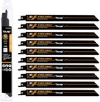 TOLESA Bi-Metal Sawzall Blades Metal Cutting 9 Inch 18 TPI, 10 Pack Reciprocating Saw Blades for Metal Pipes, Metal Profiles, Medium & Thin Sheet Metal Cutting
